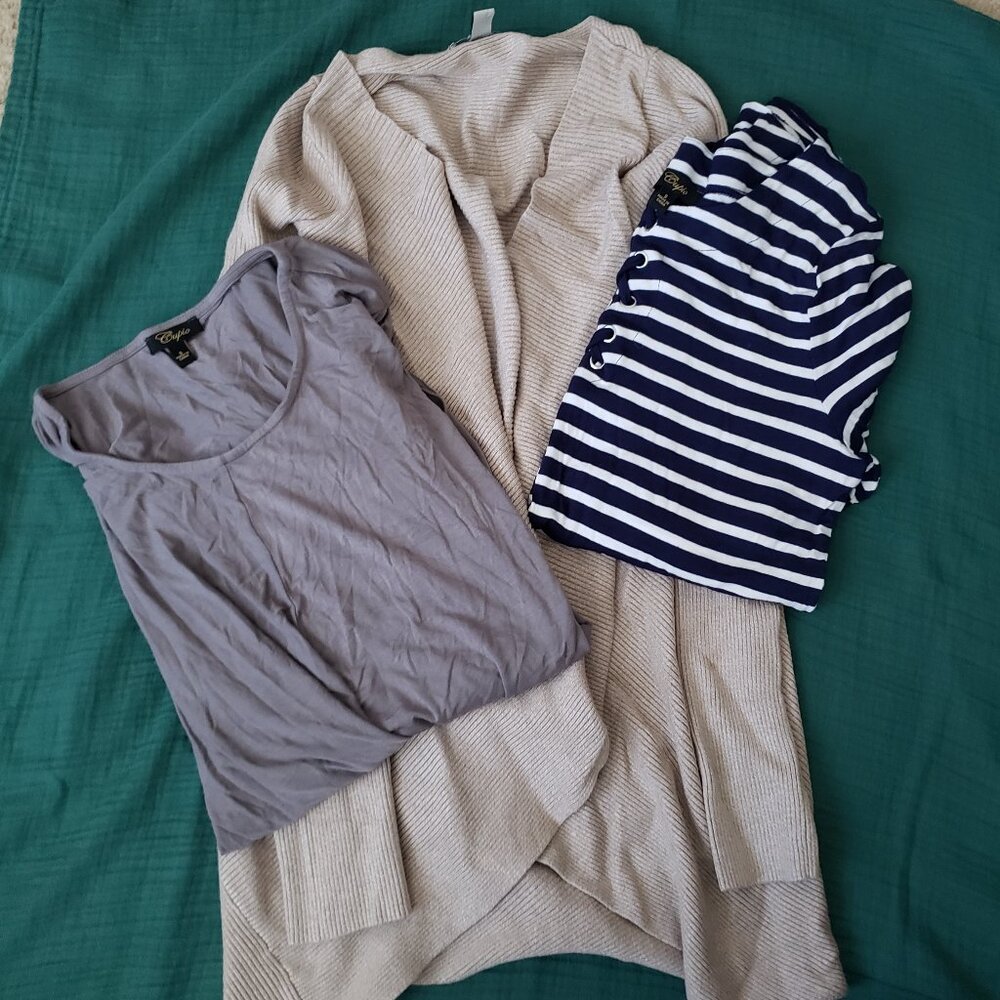 Women's Small Lot - Dana Buchmann Cardigan, 2 Cupio Blouses - EUC